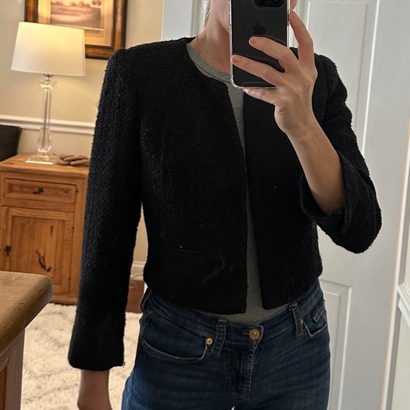 Black Tweed Women's cropped jacket - Picture 1 of 12